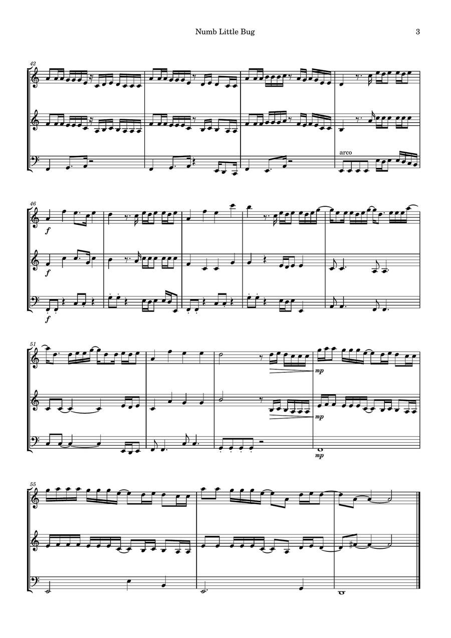 Numb Little Bug String Trio scores gallery preview page 3