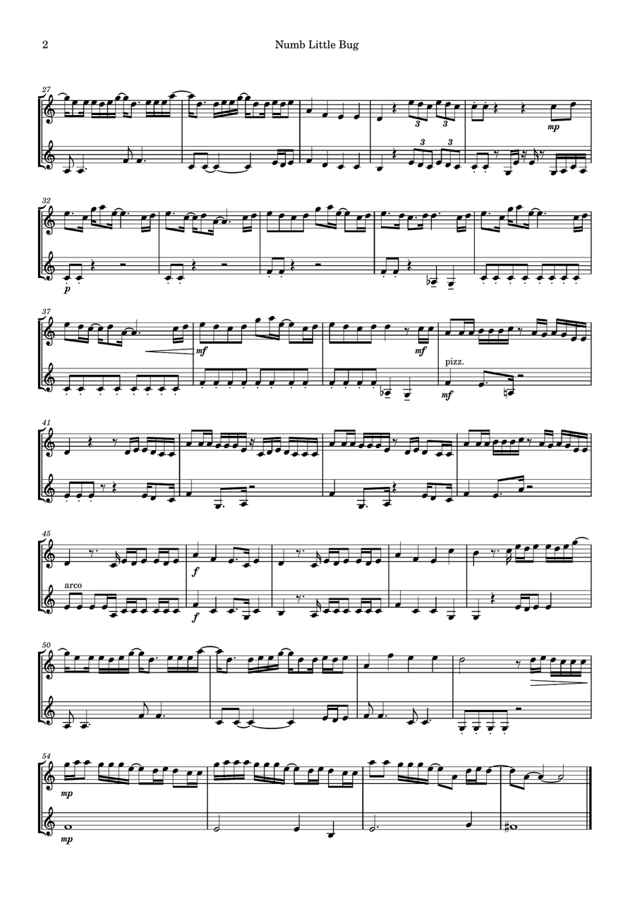 Numb Little Bug String Duet scores gallery preview page 2