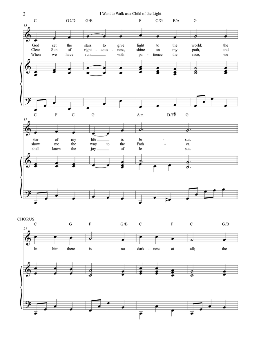 I Want To Walk As A Child Of The Light Piano, Vocal scores gallery preview page 2