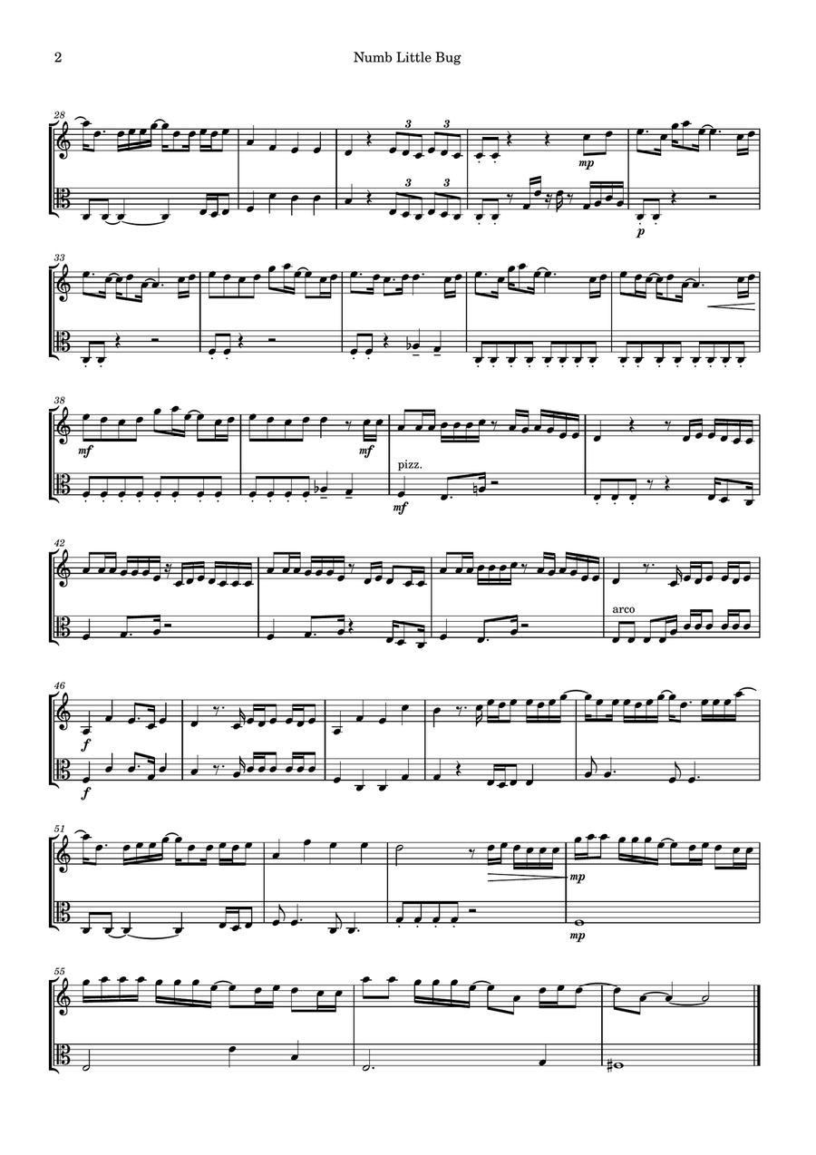 Numb Little Bug String Duet scores gallery preview page 2