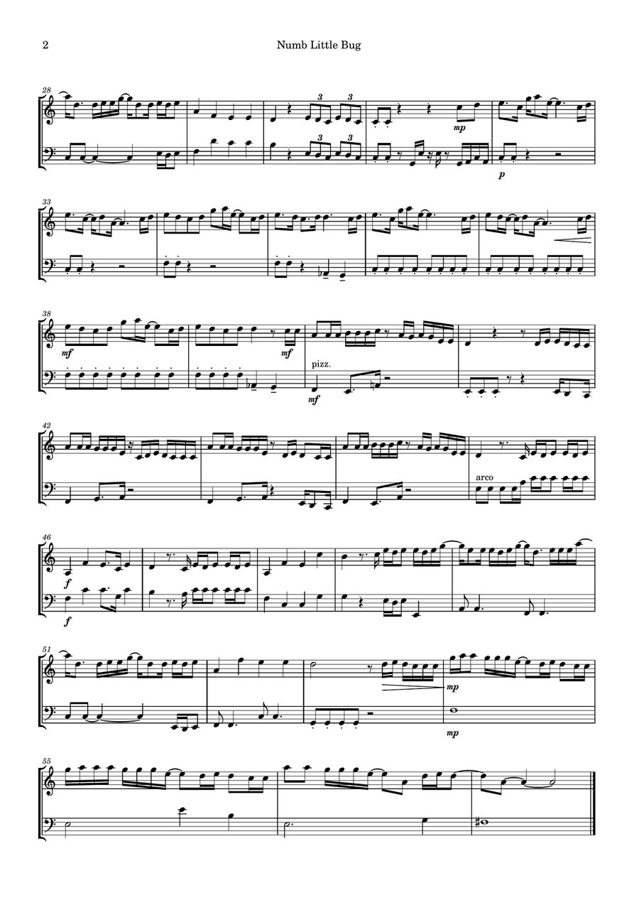 Numb Little Bug String Duet scores gallery preview page 2