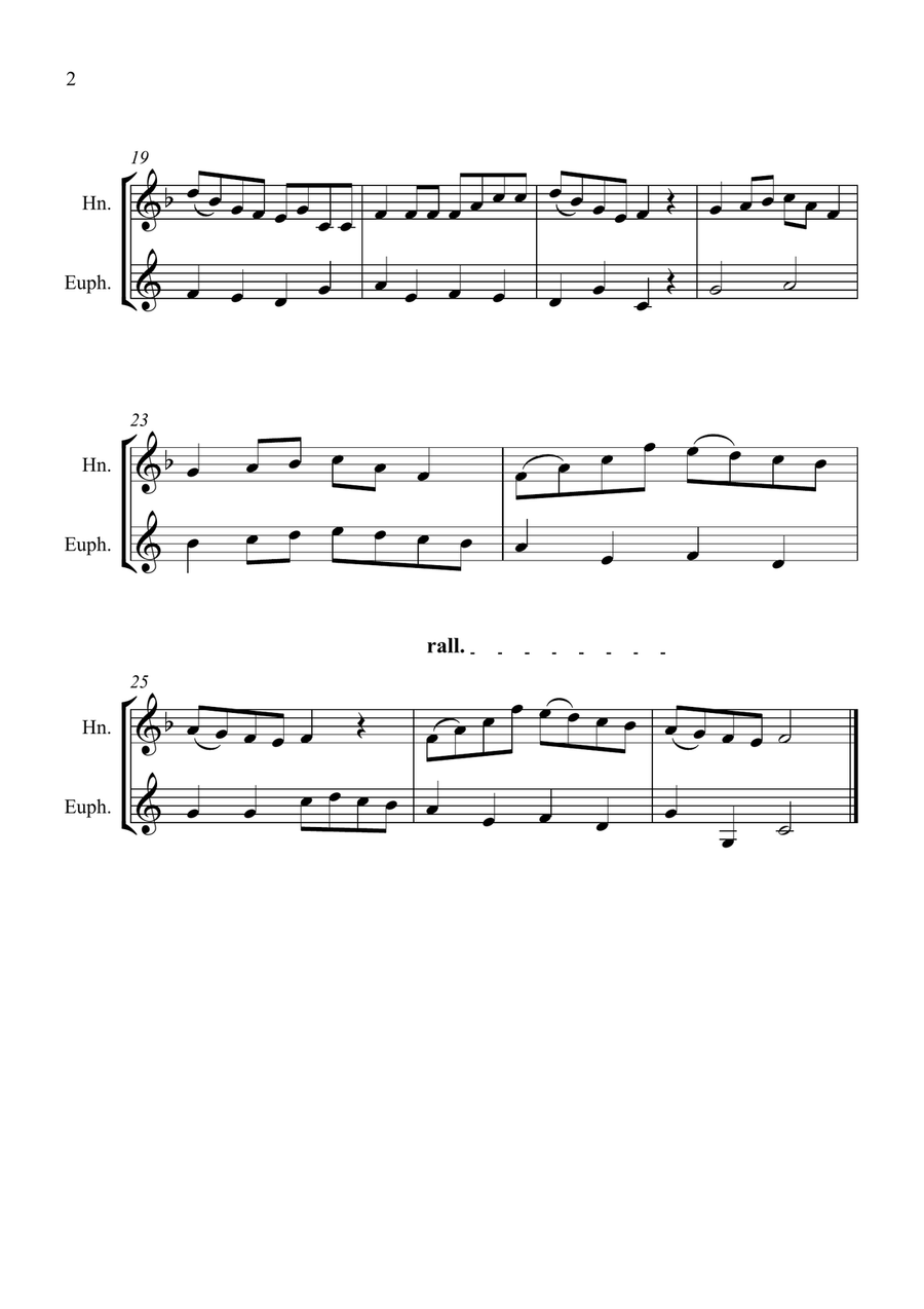 Early One Morning for Horn and Euphonium Duet Brass Duet scores gallery preview page 2