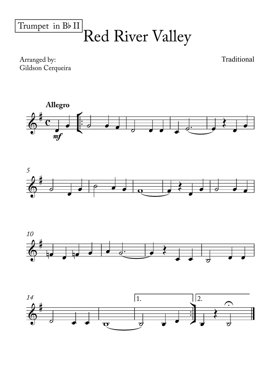 Red River Valley Red River Valley Brass Quintet scores gallery preview page 4