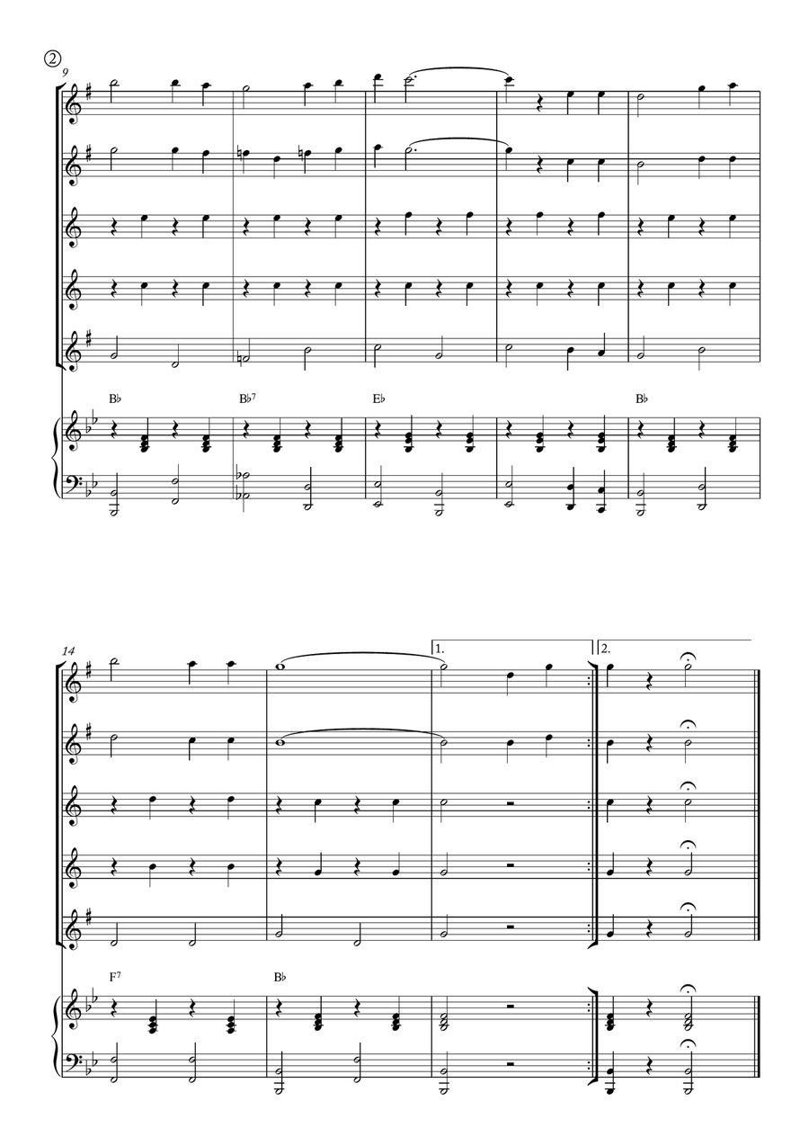 Red River Valley Red River Valley Saxophone Quintet scores gallery preview page 2