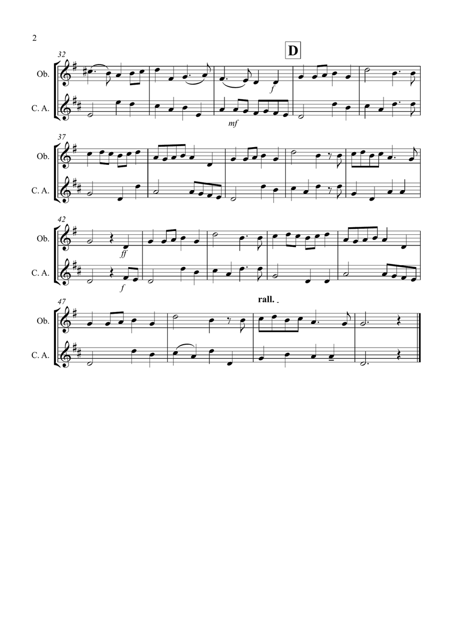 Prelude from Te Deum for Oboe and Cor Anglais Duet Woodwind Duet scores gallery preview page 2