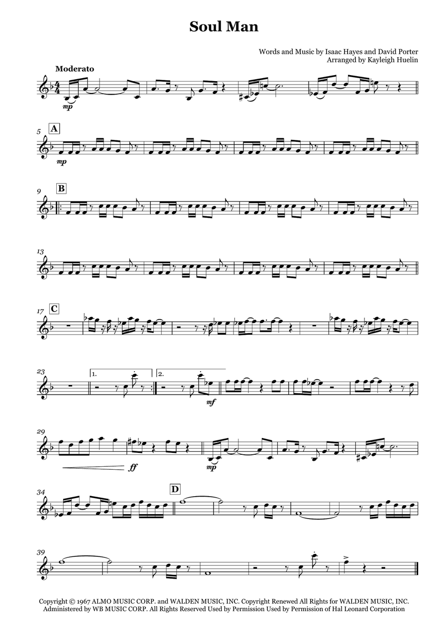 Soul Man Soul Man Brass Quartet scores gallery preview page 4