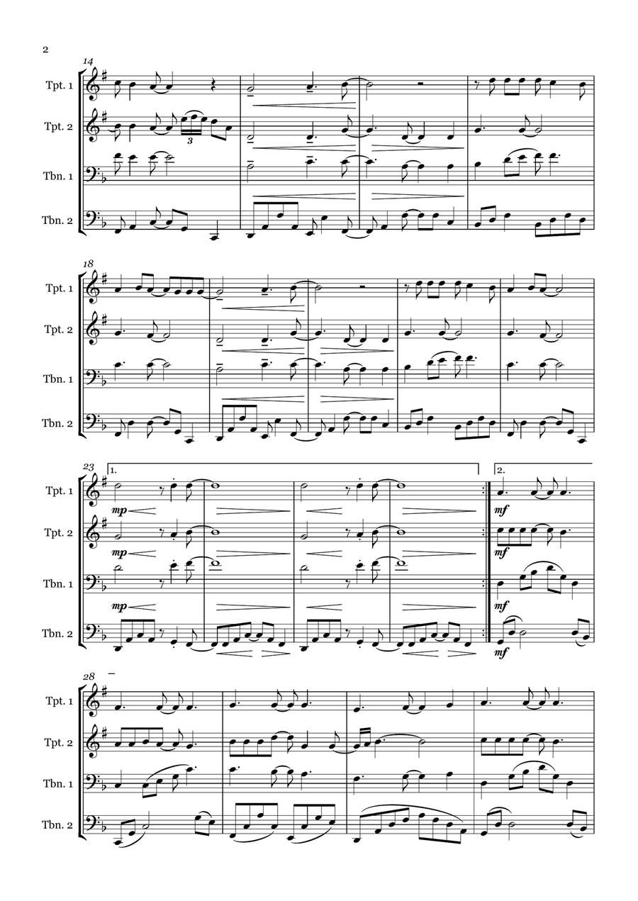 Shallow Shallow Brass Quartet scores gallery preview page 2