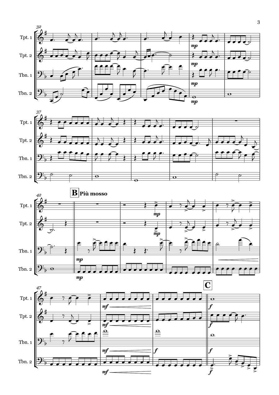 Shallow Shallow Brass Quartet scores gallery preview page 3