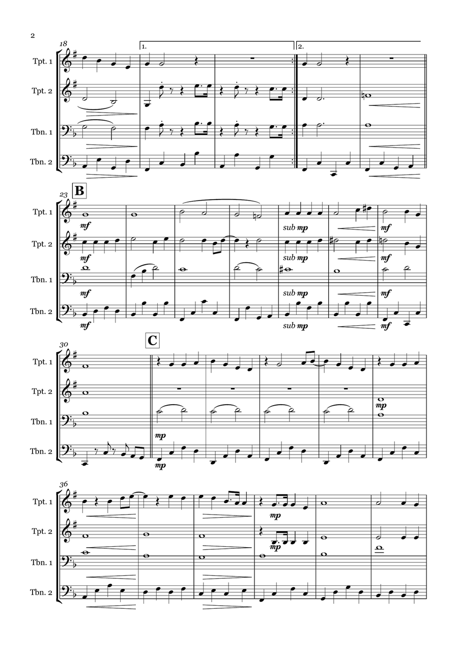 Sukiyaki Sukiyaki Brass Quartet scores gallery preview page 2