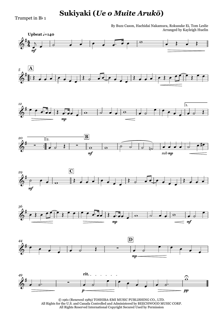 Sukiyaki Sukiyaki Brass Quartet scores gallery preview page 4