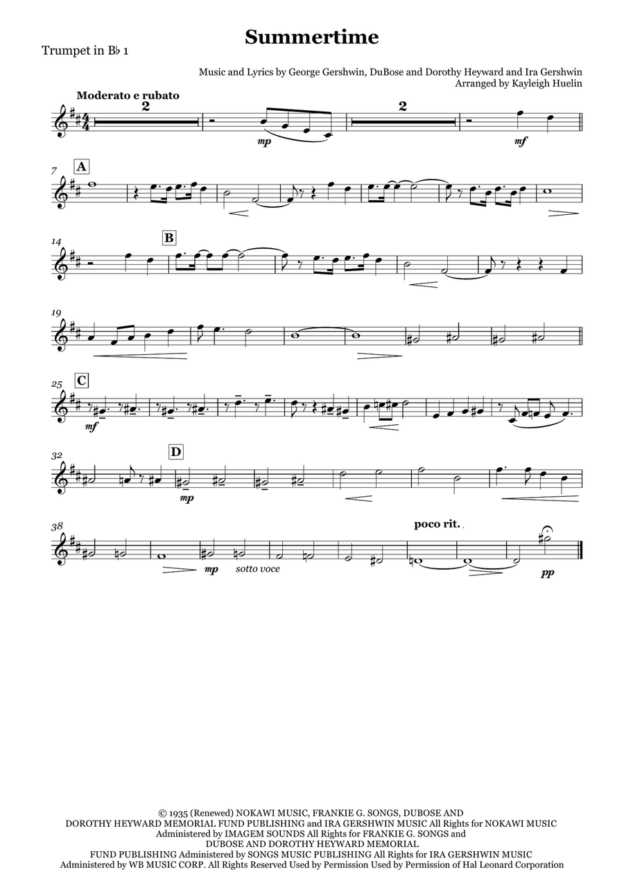 Summertime Summertime Brass Quartet scores gallery preview page 4