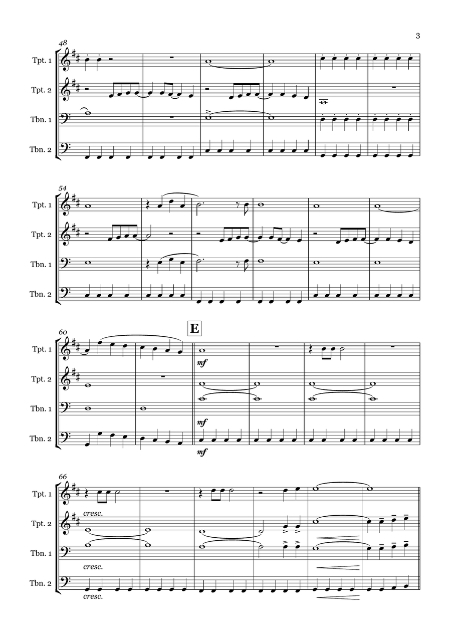 Sweet Caroline Sweet Caroline Brass Quartet scores gallery preview page 3