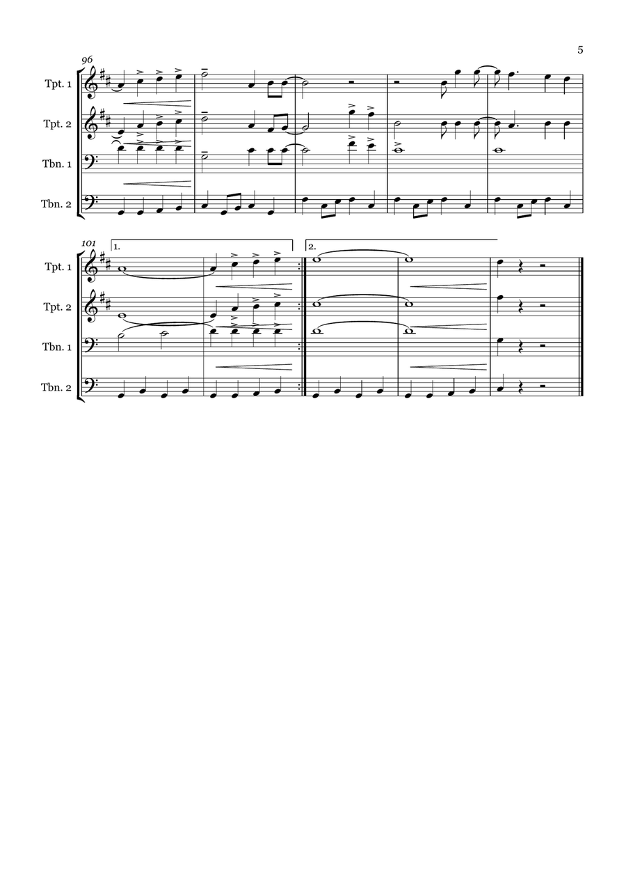 Sweet Caroline Sweet Caroline Brass Quartet scores gallery preview page 5