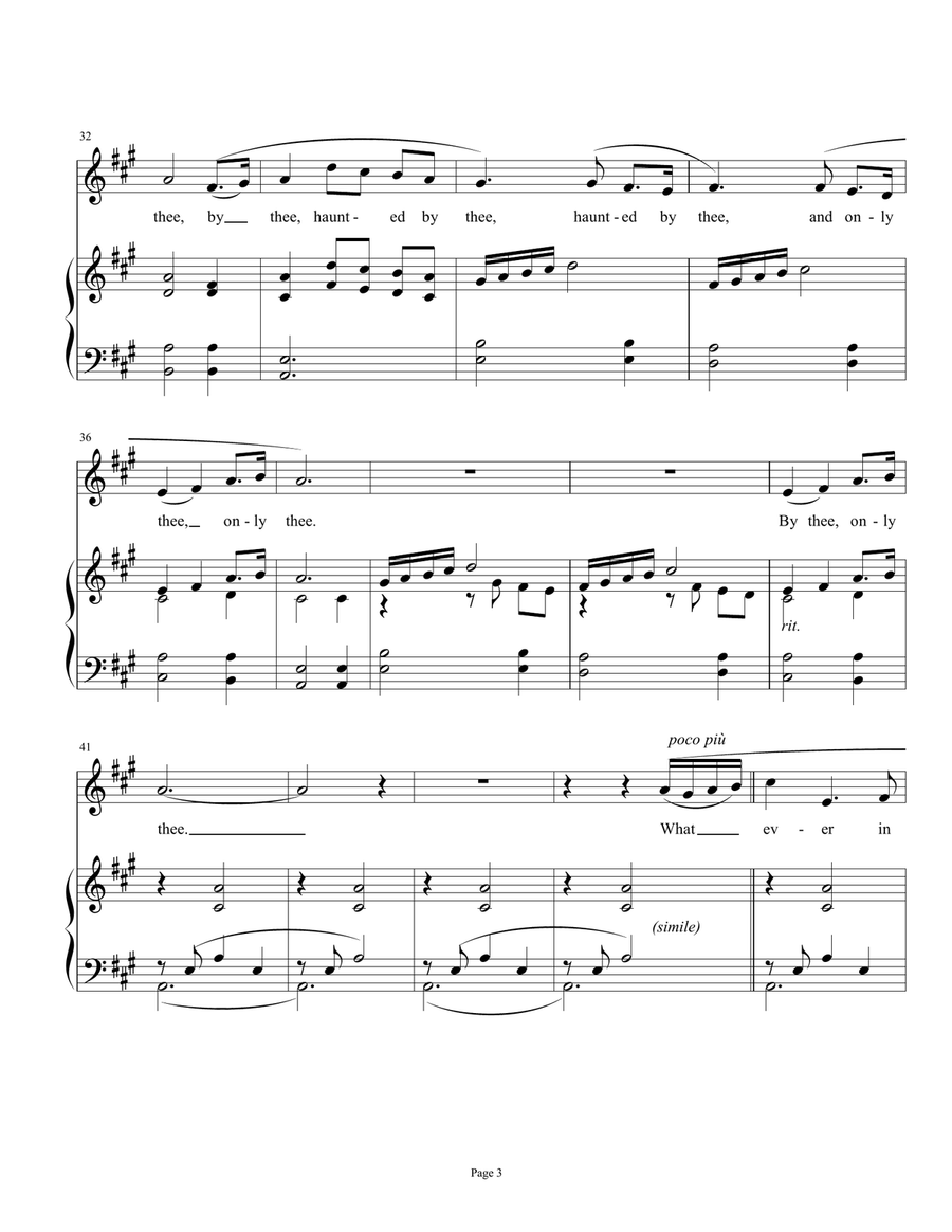 Thee, thee, only thee (The dawning of morn, the daylight's sinking) Piano, Vocal scores gallery preview page 3