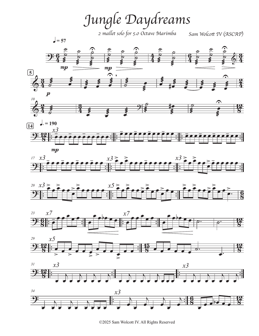 Jungle Daydreams Marimba scores gallery preview page 3