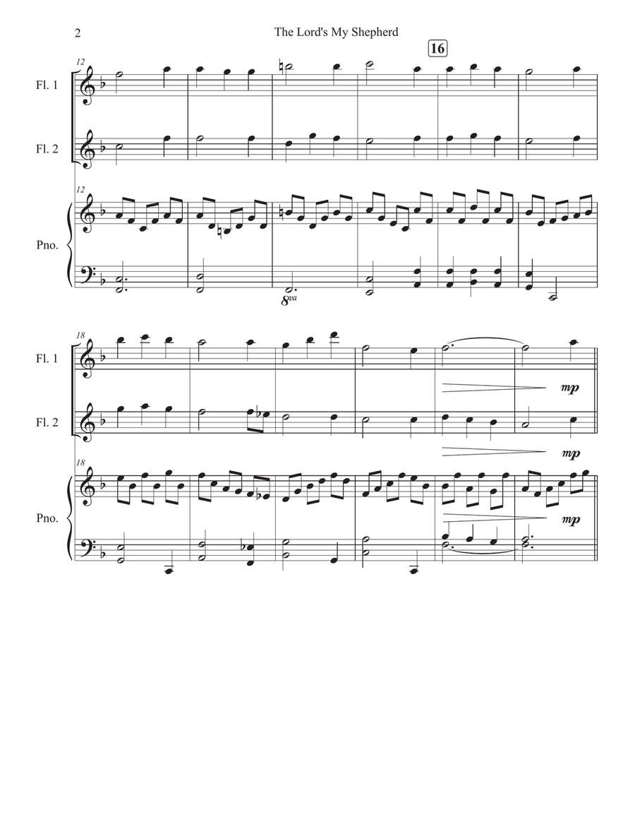 The Lord's My Shepherd The Lord's My Shepherd Flute Duet scores gallery preview page 2