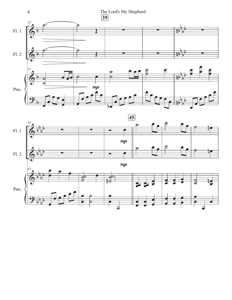 The Lord's My Shepherd The Lord's My Shepherd Flute Duet scores gallery preview page 4