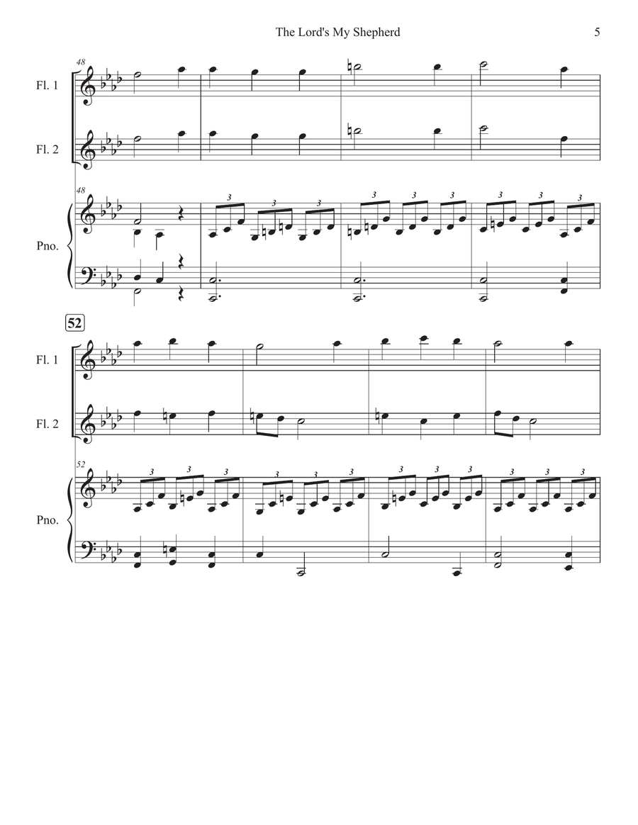 The Lord's My Shepherd The Lord's My Shepherd Flute Duet scores gallery preview page 5