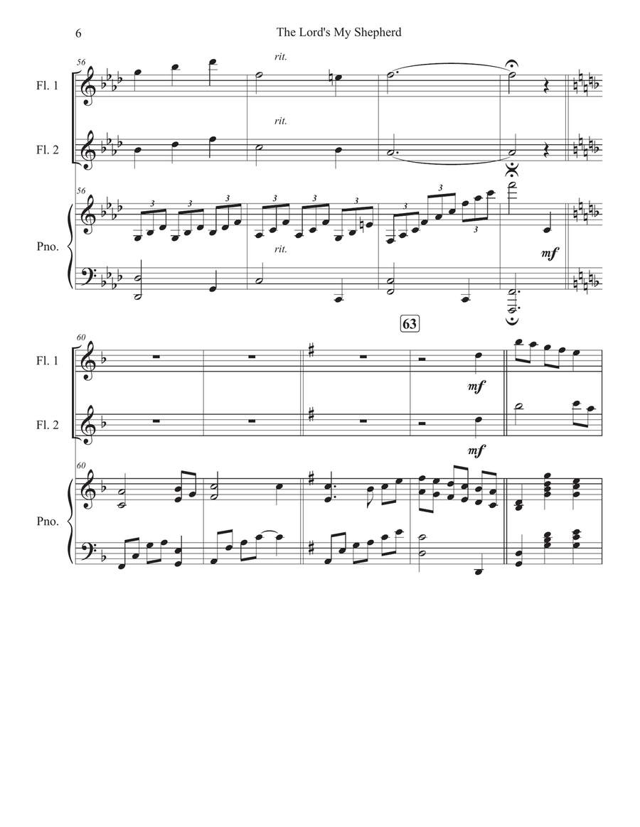 The Lord's My Shepherd The Lord's My Shepherd Flute Duet scores gallery preview page 6