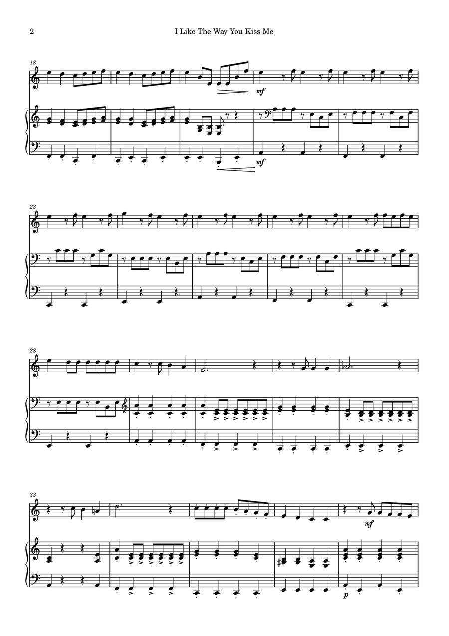 I Like The Way You Kiss Me Clarinet Solo scores gallery preview page 2