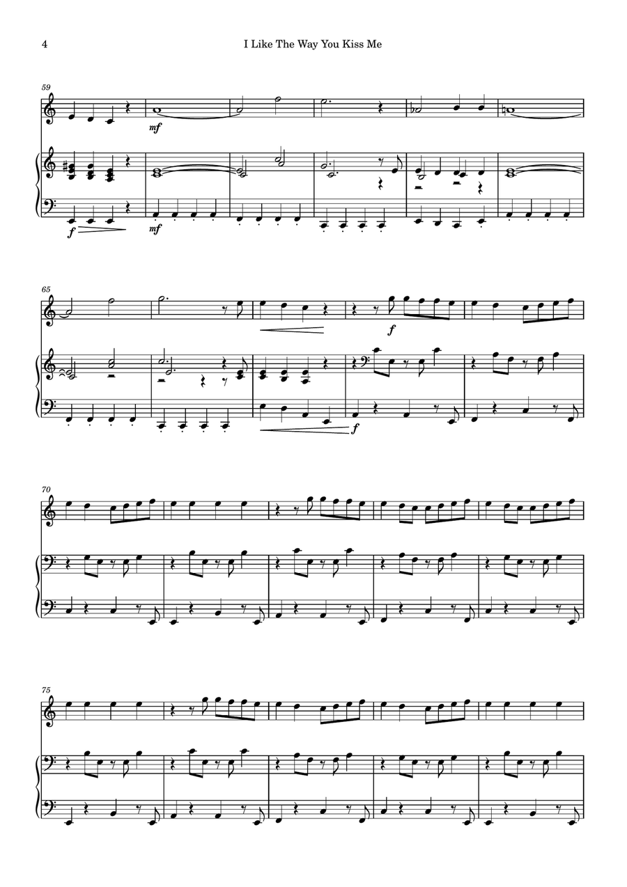 I Like The Way You Kiss Me Clarinet Solo scores gallery preview page 4