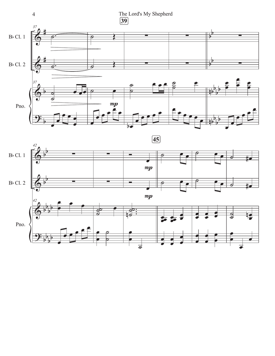 The Lord's My Shepherd The Lord's My Shepherd Clarinet Duet scores gallery preview page 4