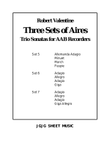 Three Robert Valentine Trio Sonatas for AAB Recorders
