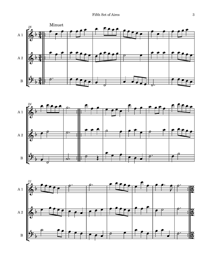 Three Robert Valentine Trio Sonatas for AAB Recorders Recorder scores gallery preview page 5