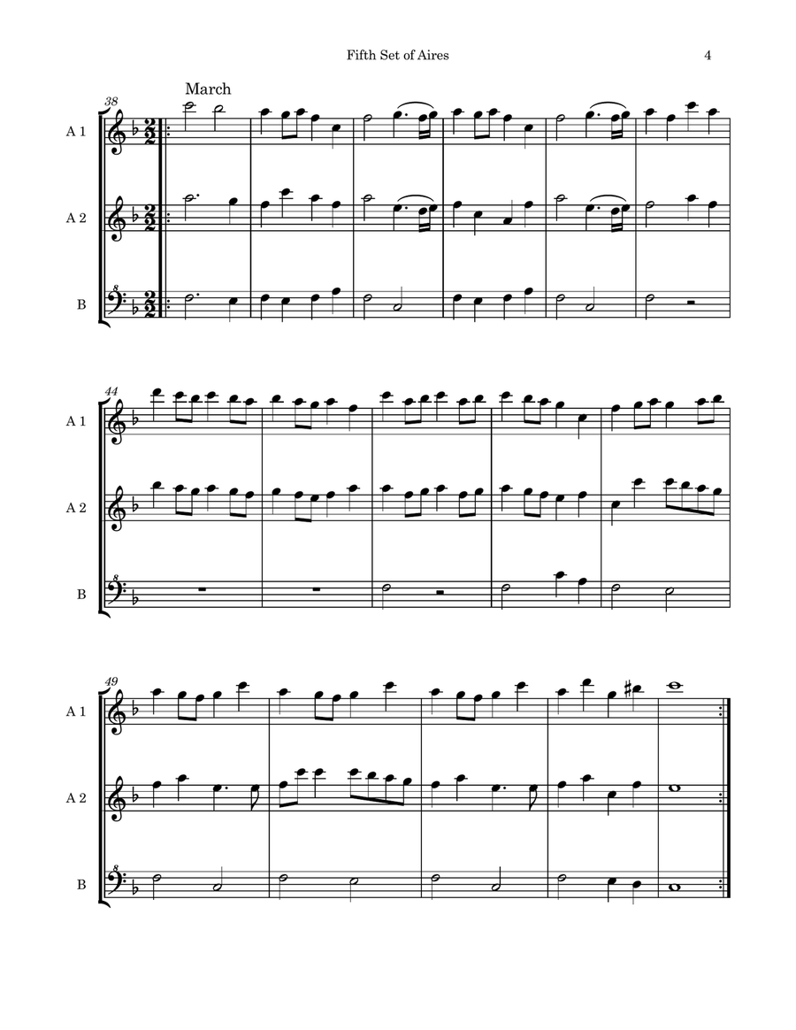 Three Robert Valentine Trio Sonatas for AAB Recorders Recorder scores gallery preview page 6