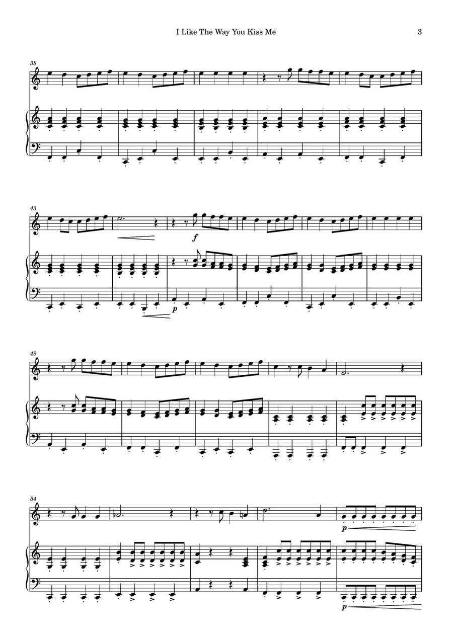 I Like The Way You Kiss Me Violin Solo scores gallery preview page 3