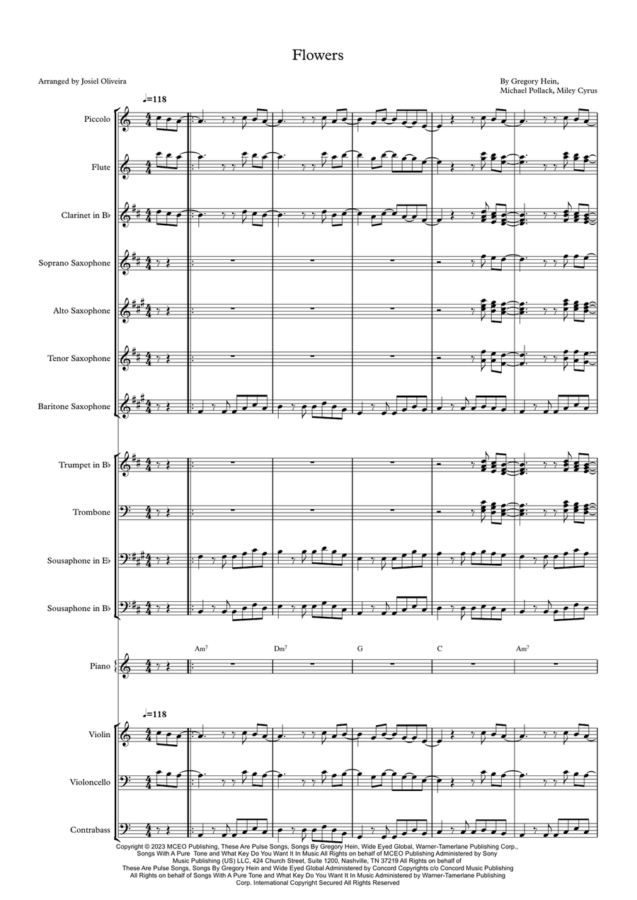 Flowers Flowers Concert Band scores gallery preview page 1