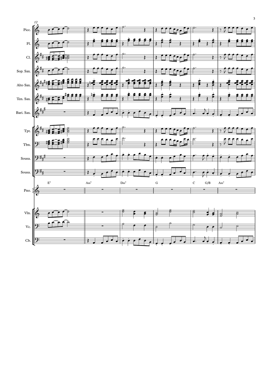 Flowers Flowers Concert Band scores gallery preview page 3