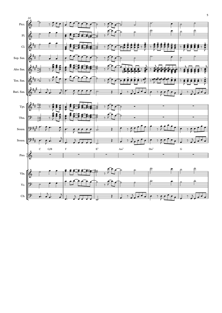 Flowers Flowers Concert Band scores gallery preview page 5
