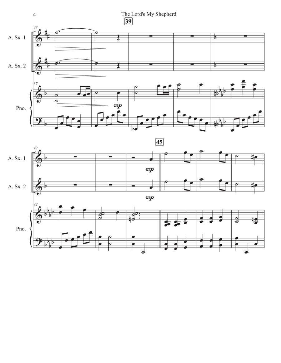 The Lord's My Shepherd The Lord's My Shepherd Woodwind Duet scores gallery preview page 4
