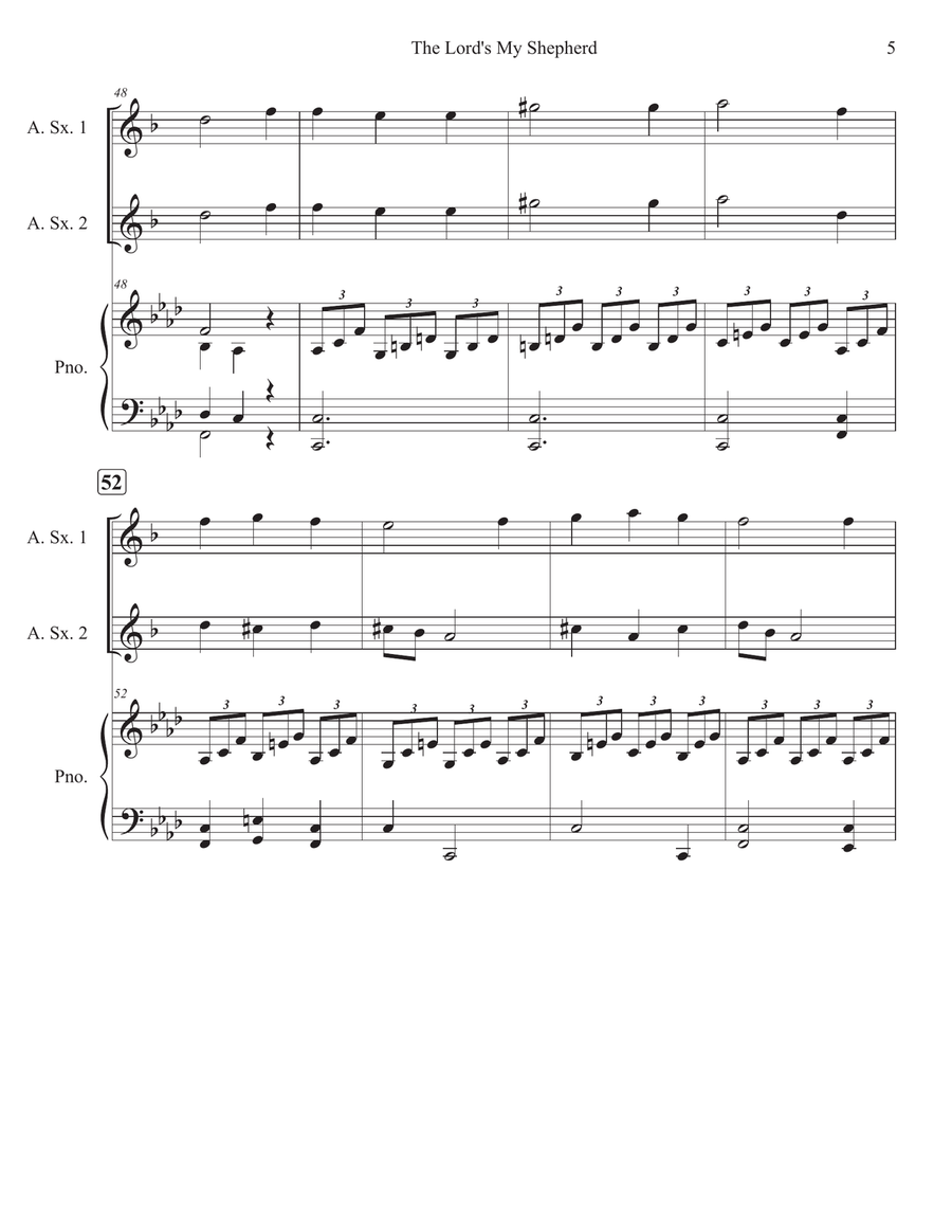 The Lord's My Shepherd The Lord's My Shepherd Woodwind Duet scores gallery preview page 5