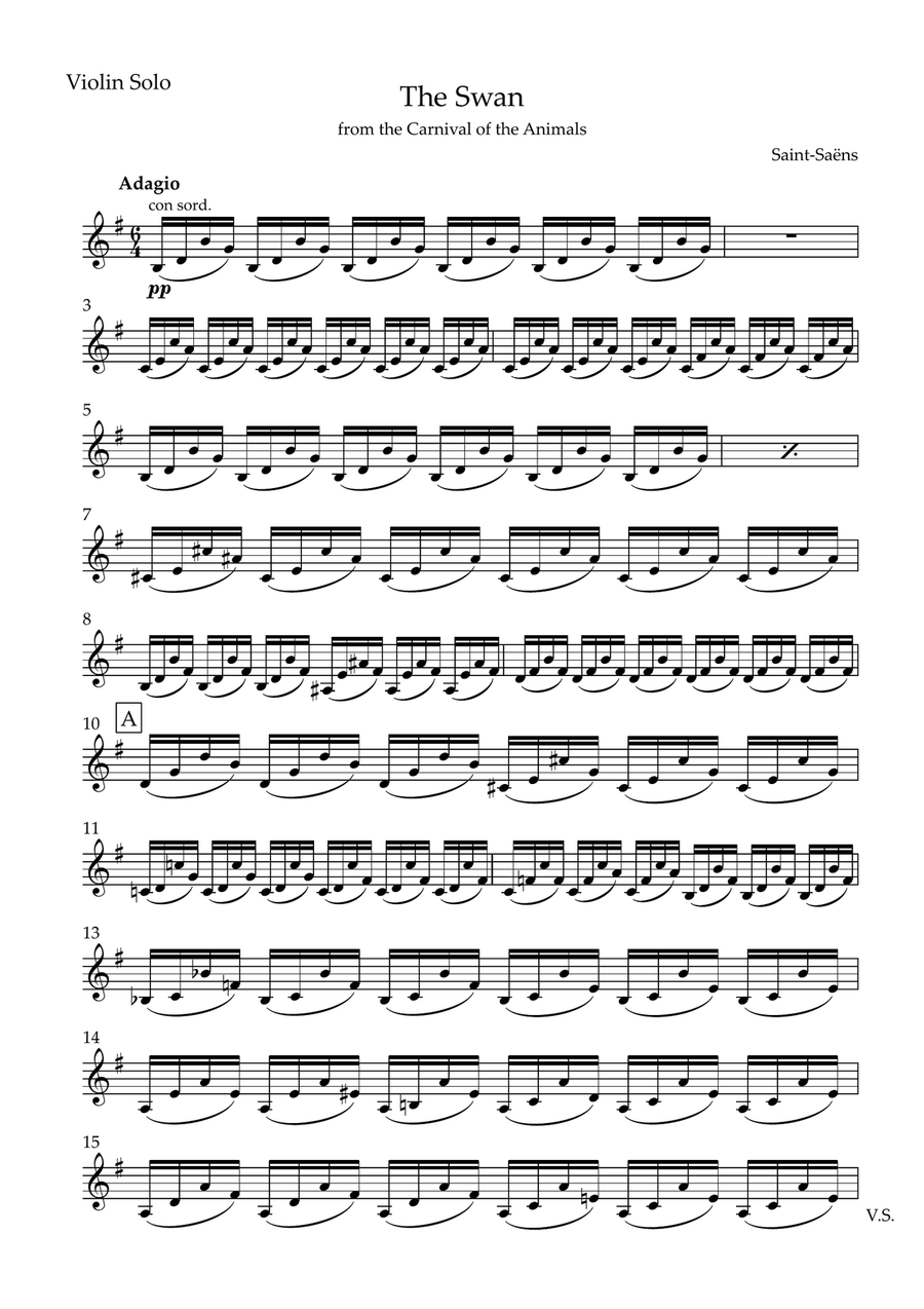 The Swan – for Cello Solo and String Orchestra (Score and Parts) Chamber Music scores gallery preview page 5