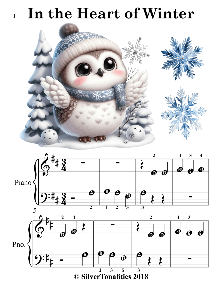 Silent Flight of Snowy Owls for Beginner Piano Piano Method scores gallery preview page 3