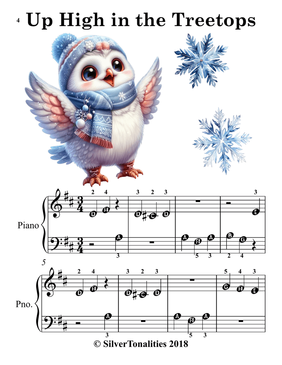 Silent Flight of Snowy Owls for Beginner Piano Piano Method scores gallery preview page 6