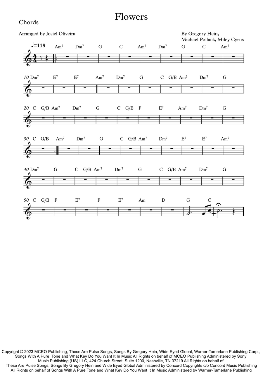 Flowers Flowers B-Flat Clarinet scores gallery preview page 1