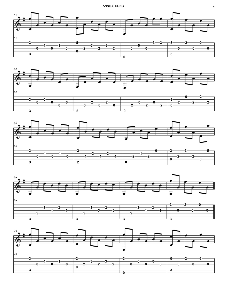 Annie's Song Annie's Song Acoustic Guitar scores gallery preview page 4