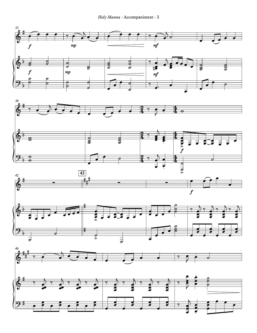 Holy Manna (Brethren, We Have Met to Worship) - Trumpet B-Flat Trumpet scores gallery preview page 4