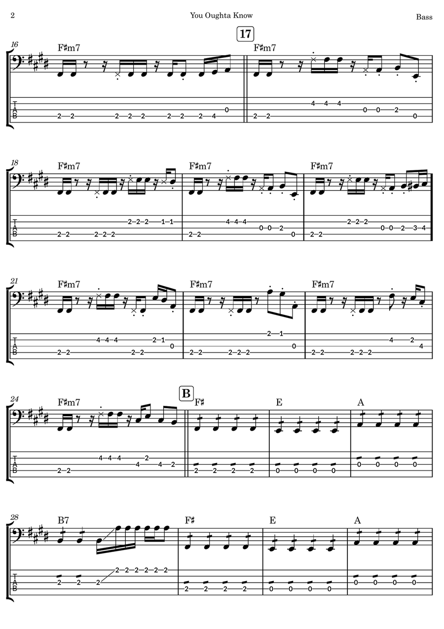 You Oughta Know You Oughta Know Bass Guitar Tablature scores gallery preview page 2