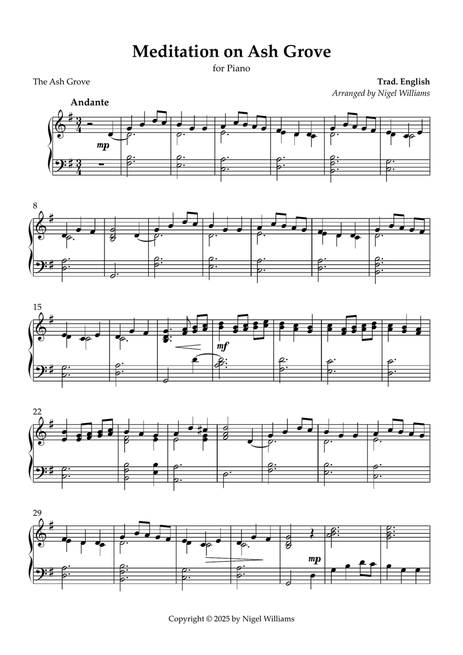 The Ash Grove The Ash Grove Piano Solo scores gallery preview page 1