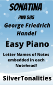Sonatina HWV 585 Easy Piano Sheet Music