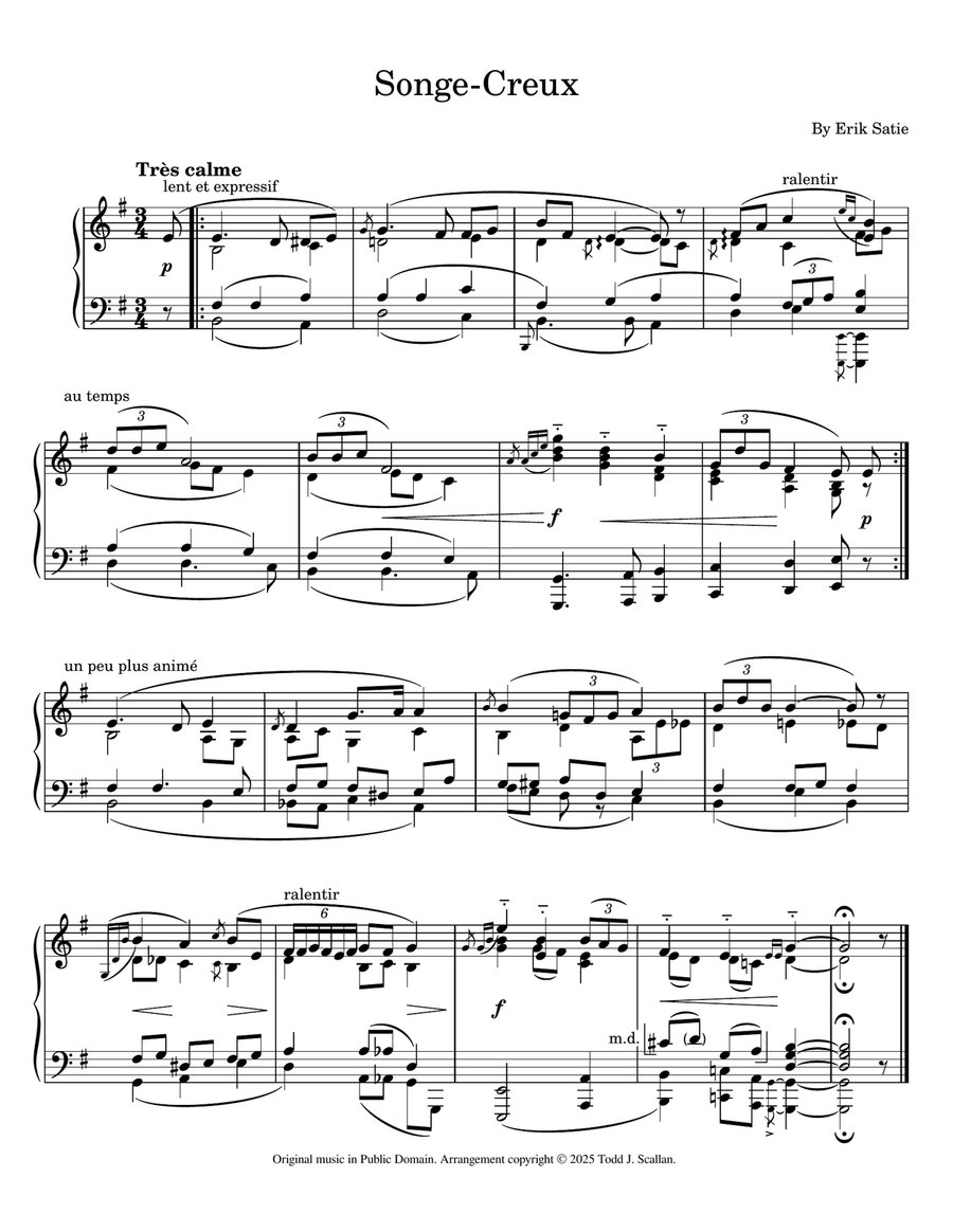 Songe-Creux Songe-Creux Piano Solo scores gallery preview page 1
