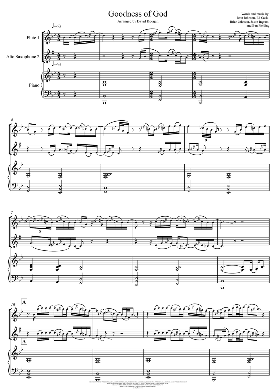 Goodness Of God Goodness Of God Woodwind Duet scores gallery preview page 1