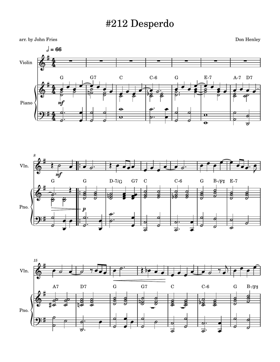 Desperado Violin Solo scores gallery preview page 1
