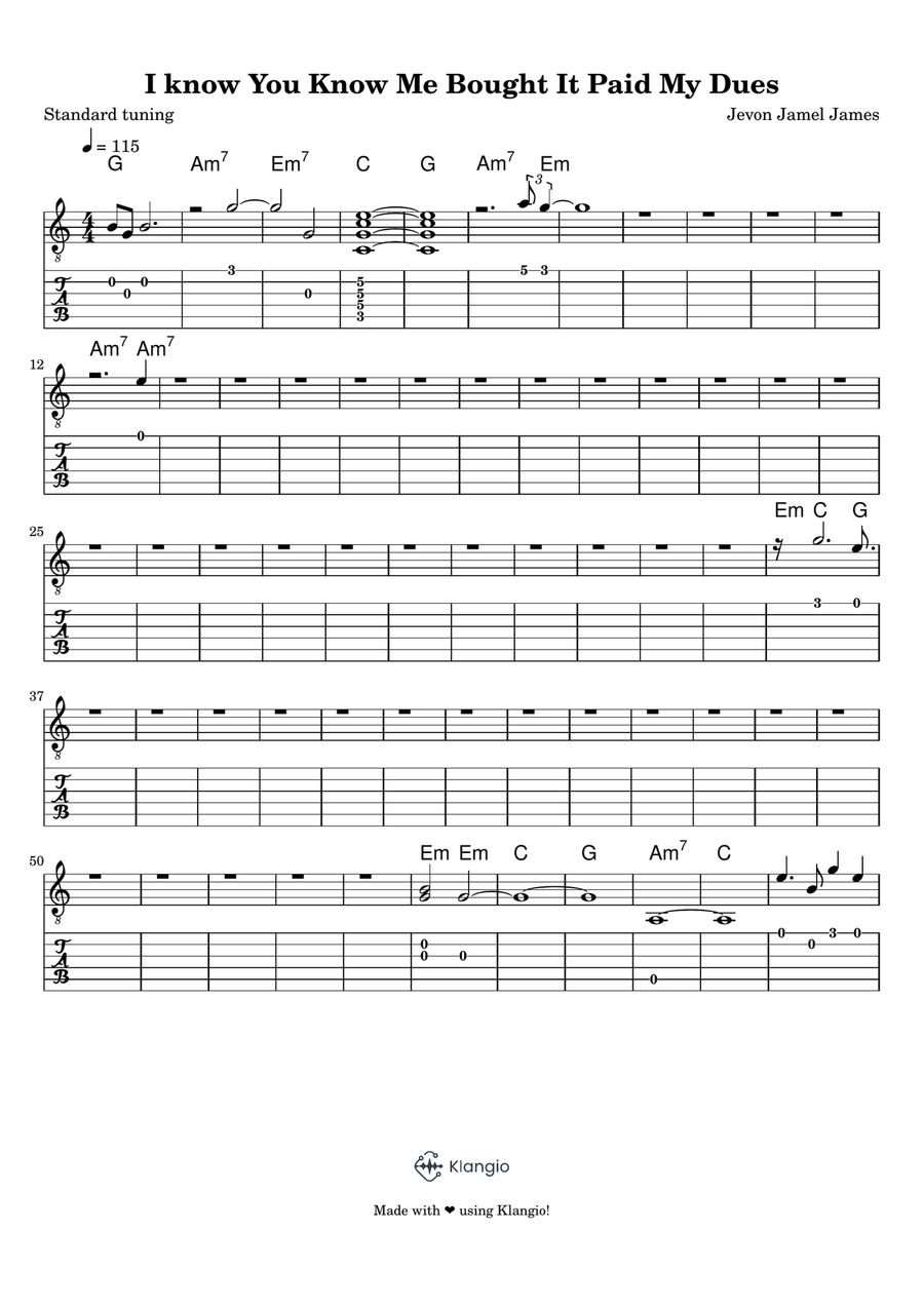 I Know YOU Know Me Paid My Dues Electric Guitar scores gallery preview page 1