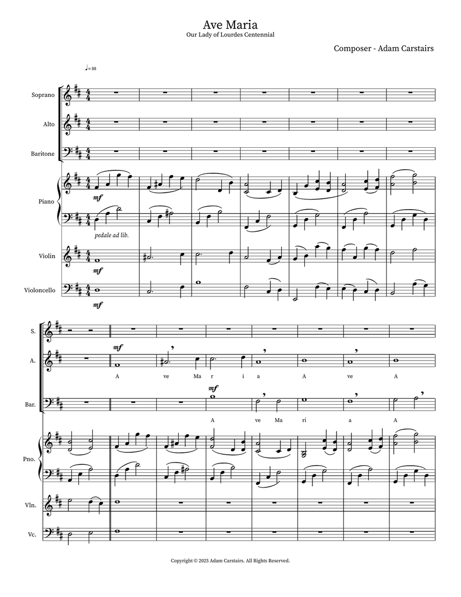 Ave Maria Ave Maria 3-Part scores gallery preview page 1