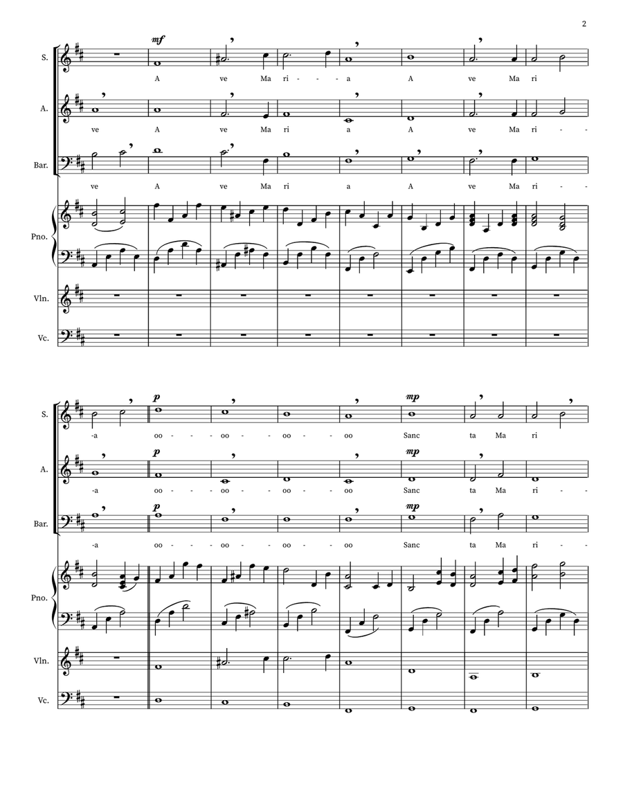 Ave Maria Ave Maria 3-Part scores gallery preview page 2